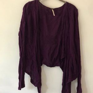 Purple free people cardigan size small